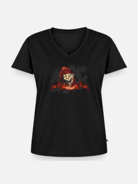 Faschings Alaaf Harlekin - Clown - Frauen Premium Bio T-Shirt mit V-Ausschnitt - Schwarz
