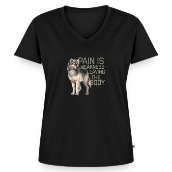 Smerter er svaghed - Premium økologisk T-shirt til kvinder - sort - Foran - AI Model Female 172 light (172cm)