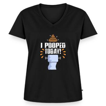 Scheiße Doof Dumm Dumme Welt Lustiger Spruch Dumme - Frauen Premium Bio T-Shirt mit V-Ausschnitt - Schwarz - Vorne - AI Model Female 172 light (172cm)