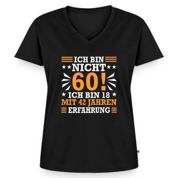 60. Geburtstag - Frauen Premium Bio T-Shirt mit V-Ausschnitt - Schwarz - Vorne - AI Model Female 172 light (172cm)