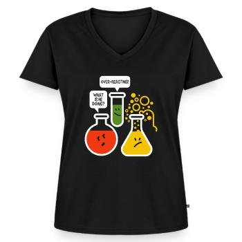 chimie - T-shirt encolure en V Premium bio Femme - noir - Devant - AI Model Female 172 light (172cm)