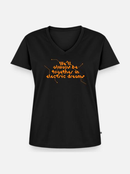 elektrische Träume - Frauen Premium Bio T-Shirt mit V-Ausschnitt - Schwarz