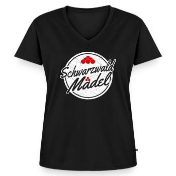 Schwarzwald Mädchen Mädel Frau Geschenkidee - Frauen Premium Bio T-Shirt mit V-Ausschnitt - Schwarz - Vorne - AI Model Female 172 light (172cm)