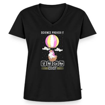 chimie - T-shirt encolure en V Premium bio Femme - noir - Devant - AI Model Female 172 light (172cm)