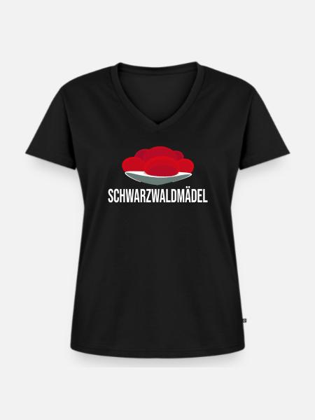 Bollenhut Schwarzwald Schwarzwalmädel - Frauen Premium Bio T-Shirt mit V-Ausschnitt - Schwarz