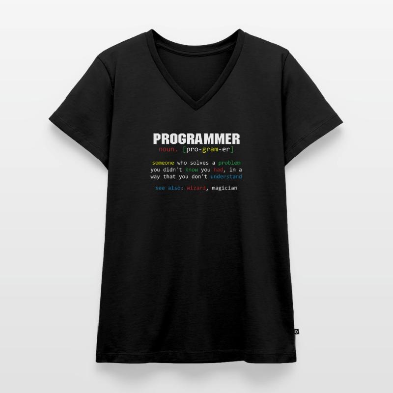 Codage de programmation de codeur de définition de programmeur T-shirt encolure en V Premium bio Femme