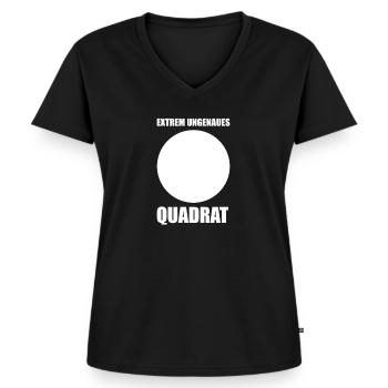 Mathe Mathematik Witz extrem ungenaues Quadrat - Frauen Premium Bio T-Shirt mit V-Ausschnitt - Schwarz - Vorne - AI Model Female 172 light (172cm)
