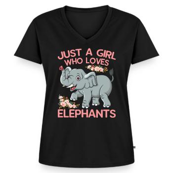 Elephant baby for girls - Women's Premium Organic V-neck T-shirt - black - Front - AI Model Female 172 light (172cm)