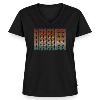 Mississippi reisende geschenk - Frauen Premium Bio T-Shirt mit V-Ausschnitt - Schwarz - Vorne - AI Model Female 172 light (172cm)