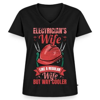 Elektronikerin - Frauen Premium Bio T-Shirt mit V-Ausschnitt - Schwarz - Vorne - AI Model Female 172 light (172cm)