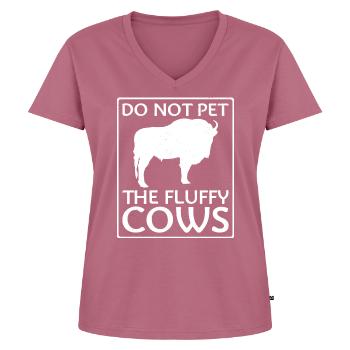 Parc national Bison Buffalo - T-shirt encolure en V Premium bio Femme - mauve - Devant - AI Model Female 172 dark (172cm)