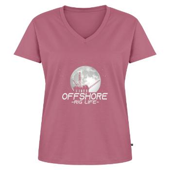 Durée de vie de la plate-forme offshore - T-shirt encolure en V Premium bio Femme - mauve - Devant - AI Model Female 172 dark (172cm)