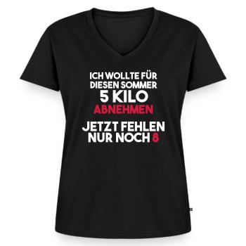 Losing weight for the summer failed - Women's Premium Organic V-neck T-shirt - black - Front - AI Model Female 172 light (172cm)
