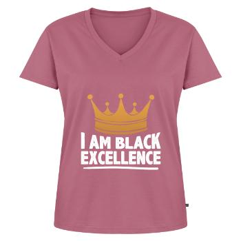 Black Woman African American Pride - Women's Premium Organic V-neck T-shirt - mauve - Front - AI Model Female 172 dark (172cm)
