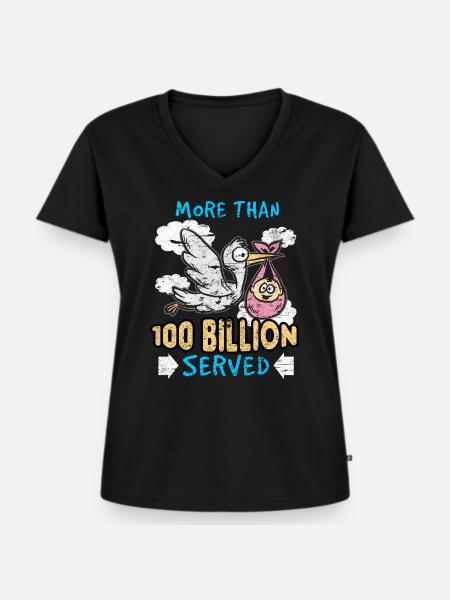 Storch - Frauen Premium Bio T-Shirt mit V-Ausschnitt - Schwarz