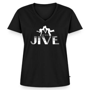 Jive Latin Dance Dancing Dancer Dancer Gift - Women's Premium Organic V-neck T-shirt - black - Front - AI Model Female 172 light (172cm)