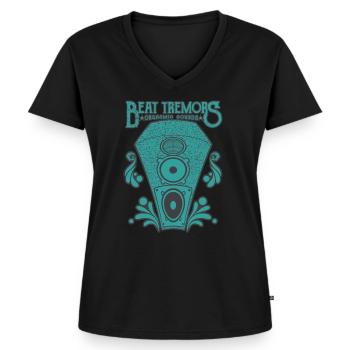 Beat Tremors Orgasmic Sounds Music Stereo Hifi - Women's Premium Organic V-neck T-shirt - black - Front - AI Model Female 172 light (172cm)