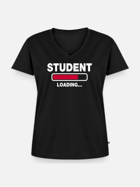 Student - Frauen Premium Bio T-Shirt mit V-Ausschnitt - Schwarz
