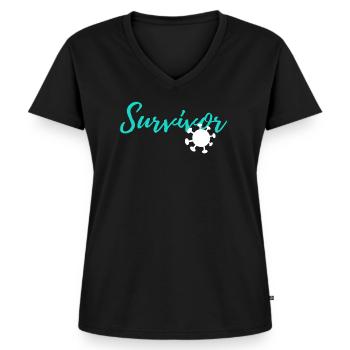 VIRUS DE CORONA VIRUS - T-shirt encolure en V Premium bio Femme - noir - Devant - AI Model Female 172 light (172cm)