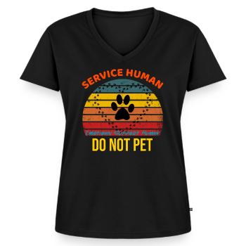 Service Mensch, Emotionale Unterstützung Mensch - Frauen Premium Bio T-Shirt mit V-Ausschnitt - Schwarz - Vorne - AI Model Female 172 light (172cm)