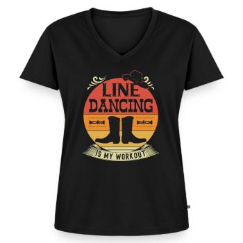 Line Dancing Cowboy Boots Line Dance Country Music - T-shirt encolure en V Premium bio Femme - noir - Devant - AI Model Female 172 light (172cm)