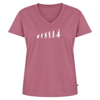 évolution du basket-ball - T-shirt encolure en V Premium bio Femme - mauve - Devant - AI Model Female 172 dark (172cm)