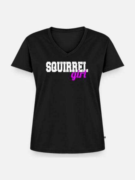 Squirrel girl - Frauen Premium Bio T-Shirt mit V-Ausschnitt - Schwarz
