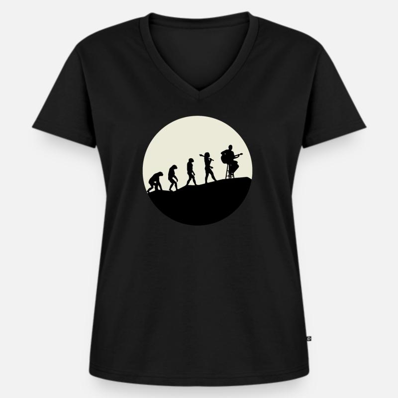 Guitarists Evolution Moon - Women's Premium Organic V-neck T-shirt - black