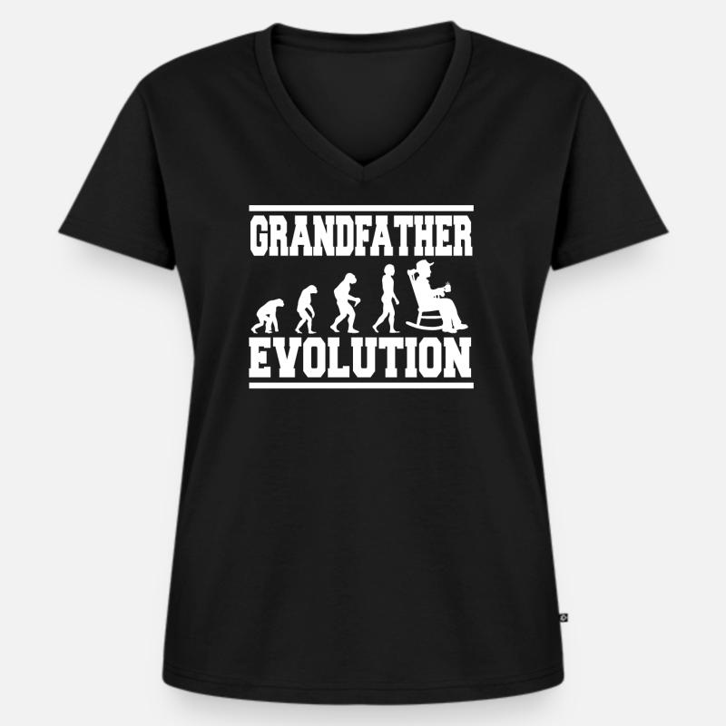 GRANDFATHER EVOLUTION Tea - Women's Premium Organic V-neck T-shirt - black