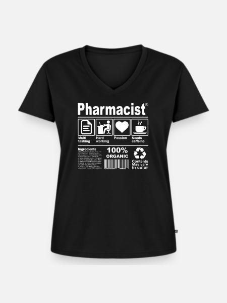 Pharmacist - Frauen Premium Bio T-Shirt mit V-Ausschnitt - Schwarz
