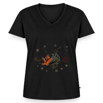 Faravahar Zoroastrianism Simurgh Persia - Women's Premium Organic V-neck T-shirt - black - Front - AI Model Female 172 light (172cm)