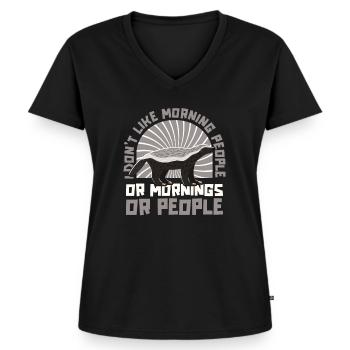 Honigdachs - Frauen Premium Bio T-Shirt mit V-Ausschnitt - Schwarz - Vorne - AI Model Female 172 light (172cm)