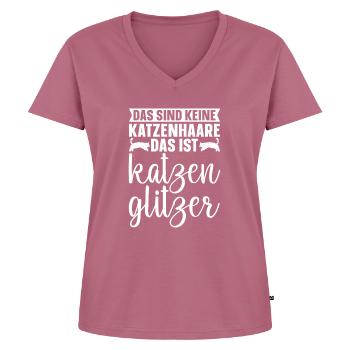 Location de chat Chat Domestique Cat - T-shirt encolure en V Premium bio Femme - mauve - Devant - AI Model Female 172 dark (172cm)