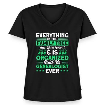 Stamtræ Slægtsforskning Slægtsforskning Gave - Premium økologisk T-shirt til kvinder - sort - Foran - AI Model Female 172 light (172cm)