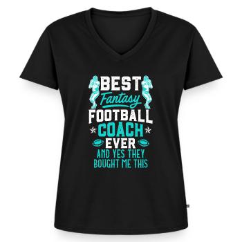 Best Fantasy Football Coach - Women's Premium Organic V-neck T-shirt - black - Front - AI Model Female 172 light (172cm)