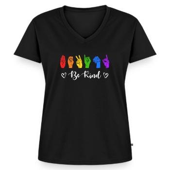 Autismus Neurodiversity Freundlichkeit - Frauen Premium Bio T-Shirt mit V-Ausschnitt - Schwarz - Vorne - AI Model Female 172 light (172cm)