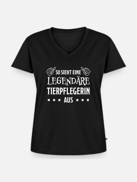 Tierpflegerin Lustig Spruch Tierpflegerin Geschenk - Frauen Premium Bio T-Shirt mit V-Ausschnitt - Schwarz