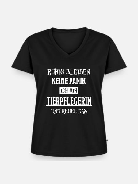 Tierpflegerin Lustig Spruch Tierpflegerin Geschenk - Frauen Premium Bio T-Shirt mit V-Ausschnitt - Schwarz