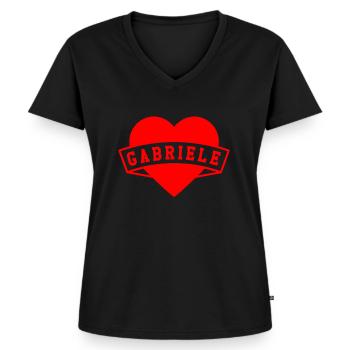 Gabriele Herzen - Women's Premium Organic V-neck T-shirt - black - Front - AI Model Female 172 light (172cm)