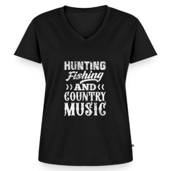 Country - Frauen Premium Bio T-Shirt mit V-Ausschnitt - Schwarz - Vorne - AI Model Female 172 light (172cm)
