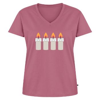 4. Advent Adventskranz Adventskerzen Adventszeit - Frauen Premium Bio T-Shirt mit V-Ausschnitt - Mauve - Vorne - AI Model Female 172 dark (172cm)