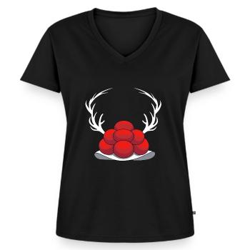 Bollenhut Schwarzwald Schwarzwaldmädel - Frauen Premium Bio T-Shirt mit V-Ausschnitt - Schwarz - Vorne - AI Model Female 172 light (172cm)