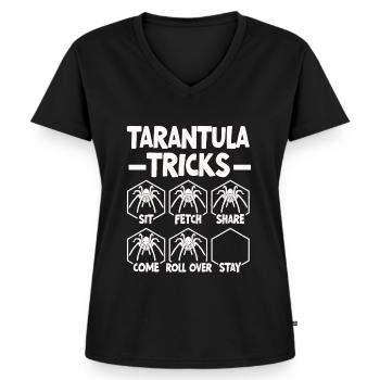 Vogelspinne Züchter Spinnen Besitzer Tarantel - Frauen Premium Bio T-Shirt mit V-Ausschnitt - Schwarz - Vorne - AI Model Female 172 light (172cm)