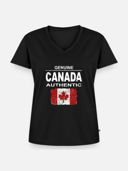 Kanada - Maple Leaf - Canada - Frauen Premium Bio T-Shirt mit V-Ausschnitt - Schwarz