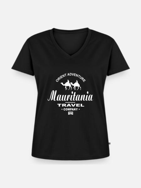 Mauretanien - Mauritania - Frauen Premium Bio T-Shirt mit V-Ausschnitt - Schwarz