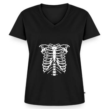 Halloween - Frauen Premium Bio T-Shirt mit V-Ausschnitt - Schwarz - Vorne - AI Model Female 172 light (172cm)