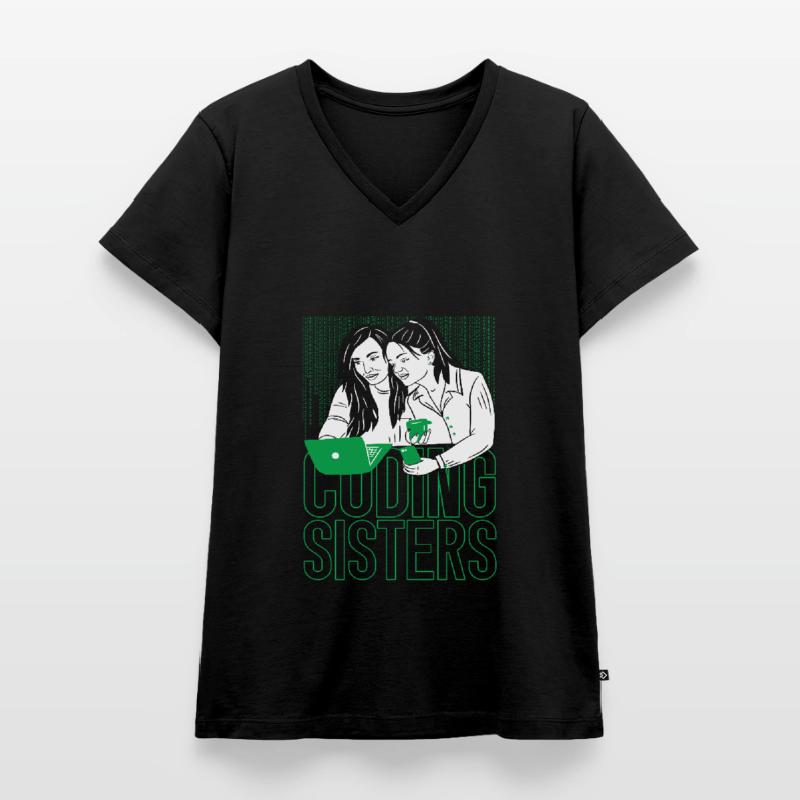 Developer Coder Programmer Sisters Women's Premium Organic V-neck T-shirt
