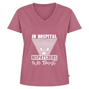Notruf Leitstelle Einsatzzentrale Krankenhaus - Frauen Premium Bio T-Shirt mit V-Ausschnitt - Mauve - Vorne - AI Model Female 172 dark (172cm)