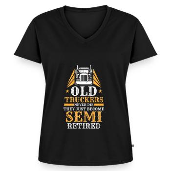 Lastbilchauffør Trucker Lastbilchauffør Sjov - Premium økologisk T-shirt til kvinder - sort - Foran - AI Model Female 172 light (172cm)
