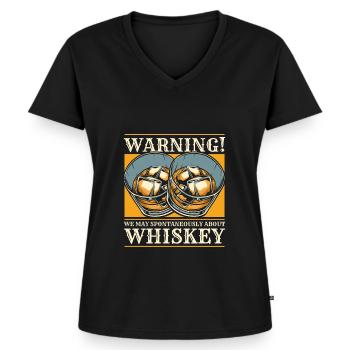 Whisky Whiskey Witzig - Frauen Premium Bio T-Shirt mit V-Ausschnitt - Schwarz - Vorne - AI Model Female 172 light (172cm)